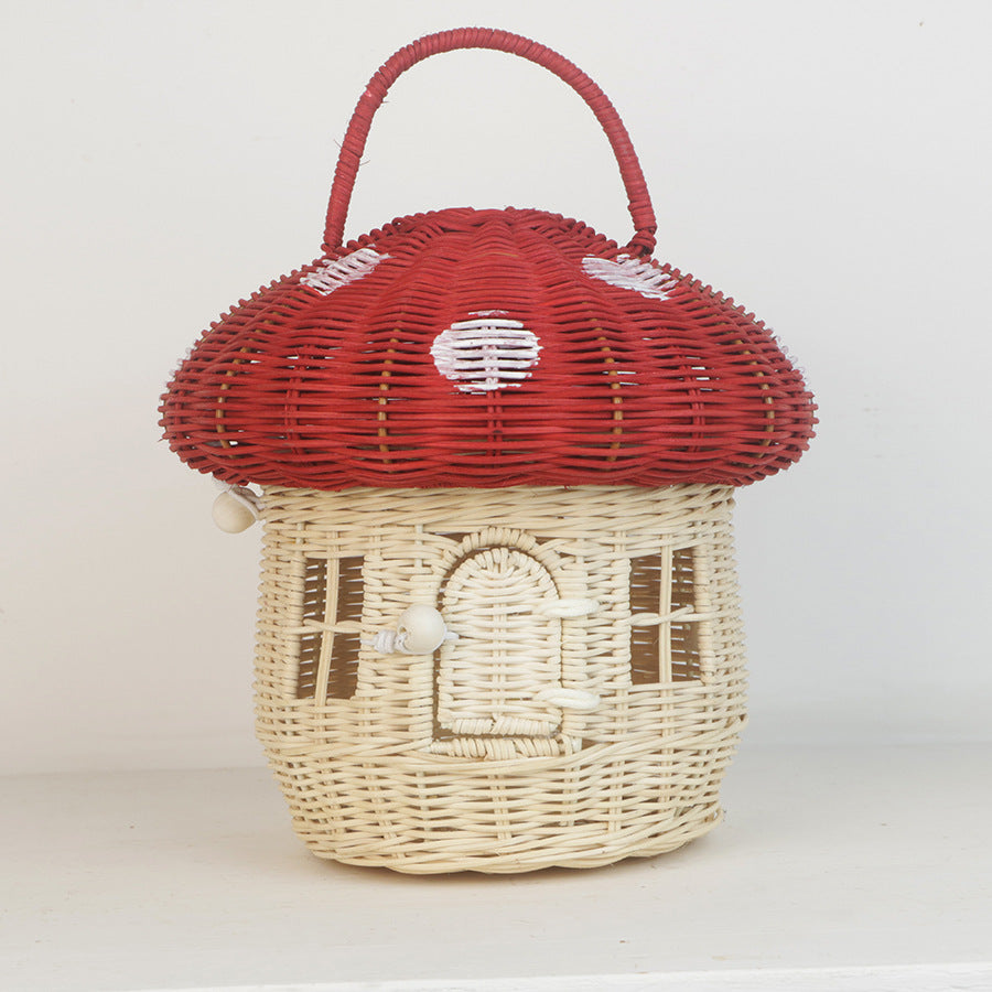 Whimsical Mushroom-Shaped Woven Storage Basket Siopsrl