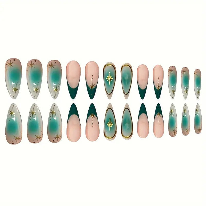 Siopsrl | Elegant Stiletto Nail Art Extensions with Decorative Elements Siopsrl