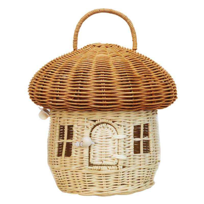 Whimsical Mushroom-Shaped Woven Storage Basket Siopsrl