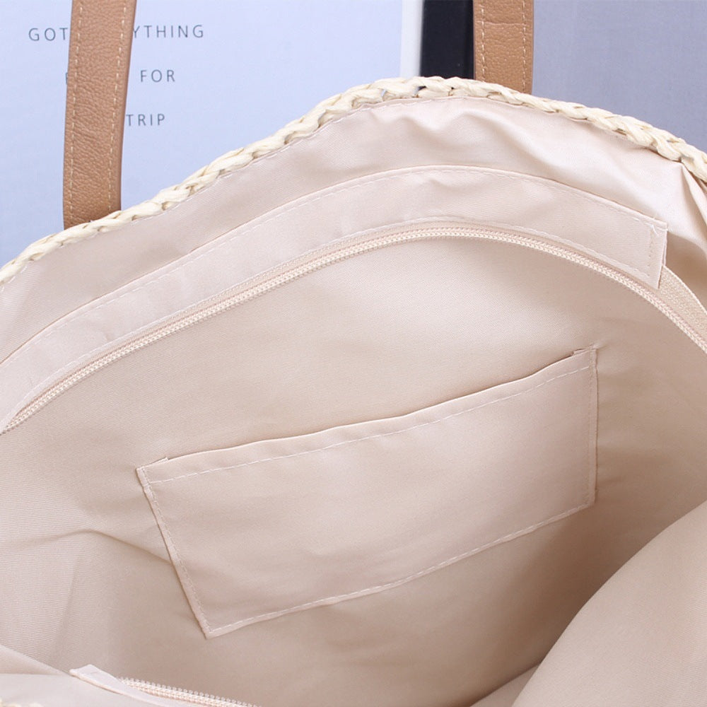 Siopsrl | Handwoven beach bag made of natural materials with leather accents Siopsrl