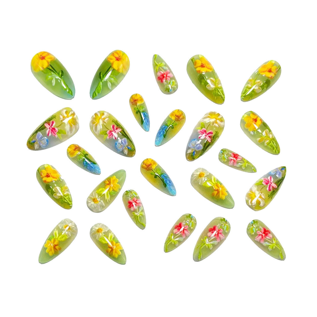 Siopsrl | Artificial nail with cheerful floral design Siopsrl