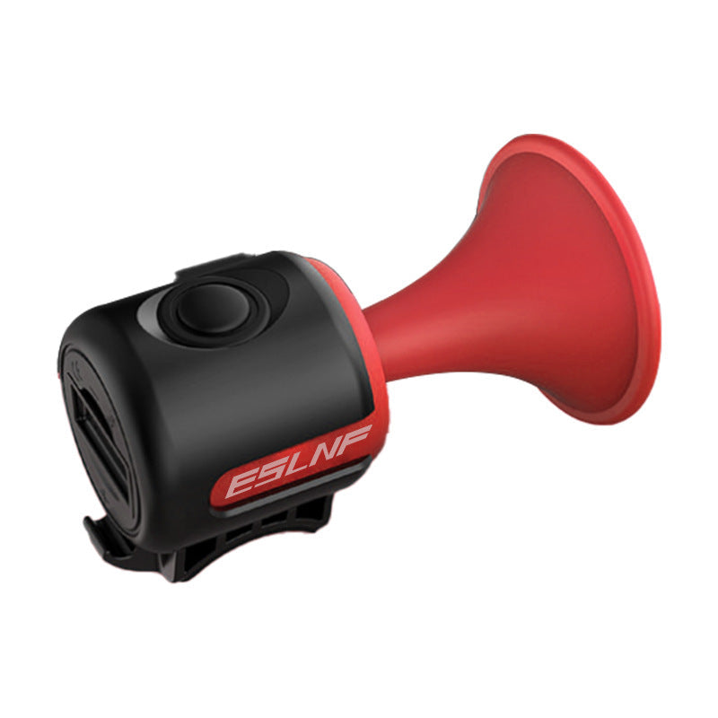Siopsrl | rechargeable high-decibel electric bicycle horn with trumpet-style mount and splash-resistant housing Siopsrl