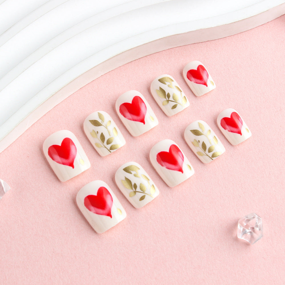 Siopsrl | Romantic Heart-Designed Press-On Nail Art Set Siopsrl