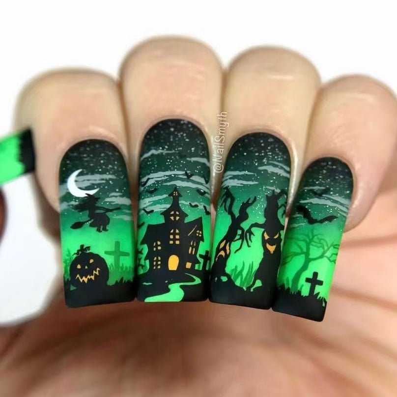 Siopsrl | Halloween Artificial Nail Set with Creepy 3D Designs Siopsrl