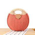 Siopsrl | Round straw bag with elegant leather handle Siopsrl