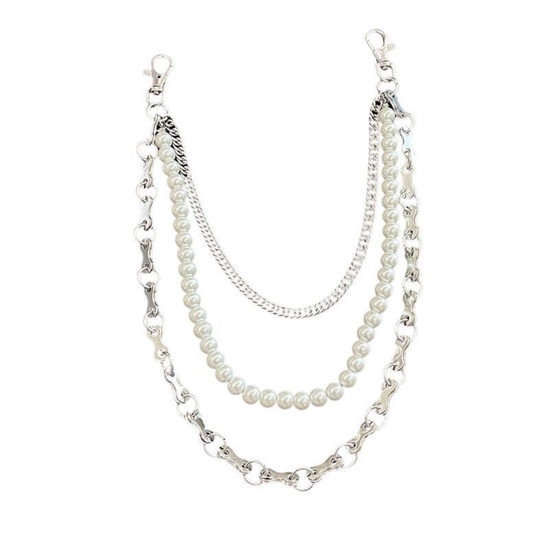 Siopsrl | Fashionable chain bracelet with pearls and metal links Siopsrl