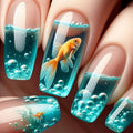 Siopsrl | Artificial nails with Lively Water World motif Siopsrl