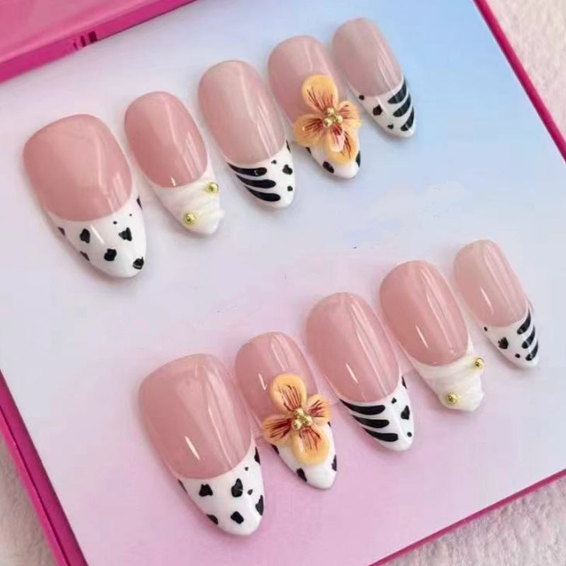 Siopsrl | Artistic Flower-Embellished Press-On Nails Siopsrl