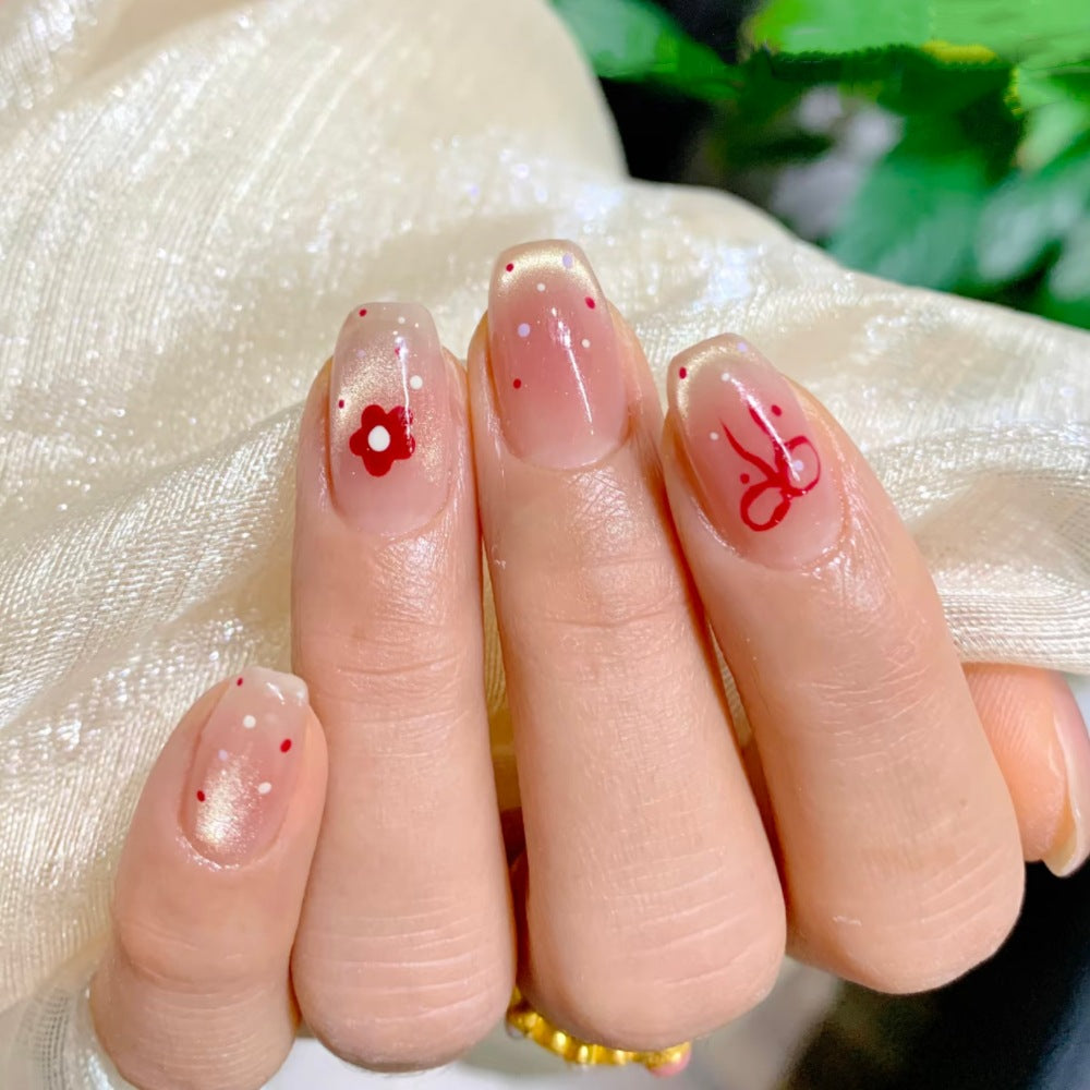 Siopsrl | Artificial nails with sparkling accents and delicate patterns Siopsrl