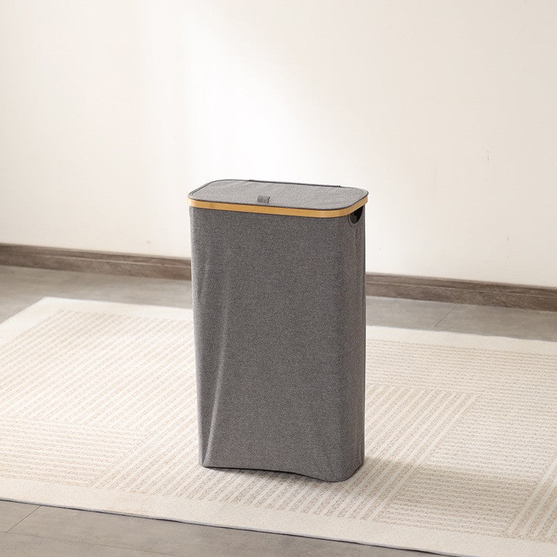 Elegant waste bin with bamboo lid Siopsrl