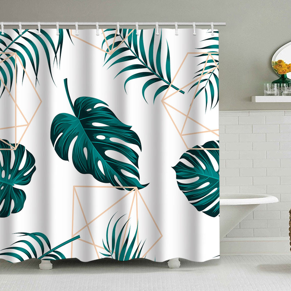 Siopsrl | Tropical Leaf Print Shower Curtain Siopsrl