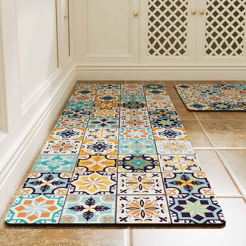Siopsrl | Vintage Tile Design Kitchen Runner Mat Siopsrl