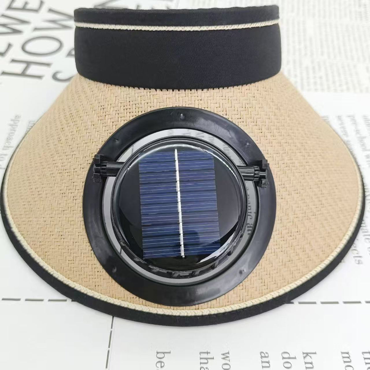 Siopsrl | Adjustable sunshade for with removable solar fan and breathable straw effect Siopsrl