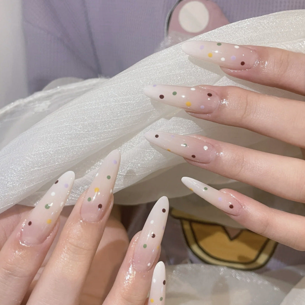 Siopsrl | Premium Artistic Press-On Nail Tips Set with Colorful Dots Siopsrl