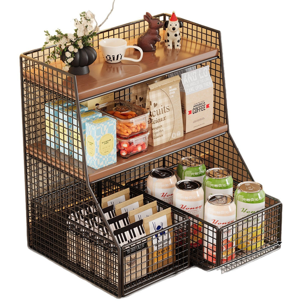 Rustic Two-Tier Storage Shelf Siopsrl