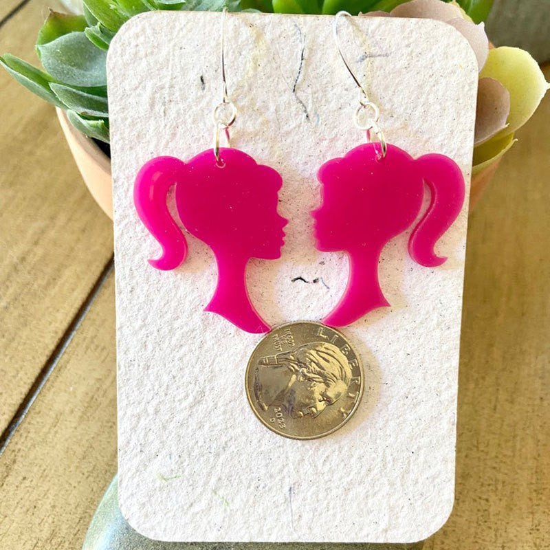 Heart-Shaped Glitter Earrings Siopsrl
