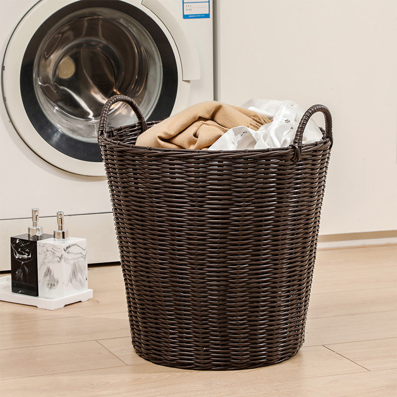 Handwoven Storage Basket with Handles, 43 × 32 × 40 cm