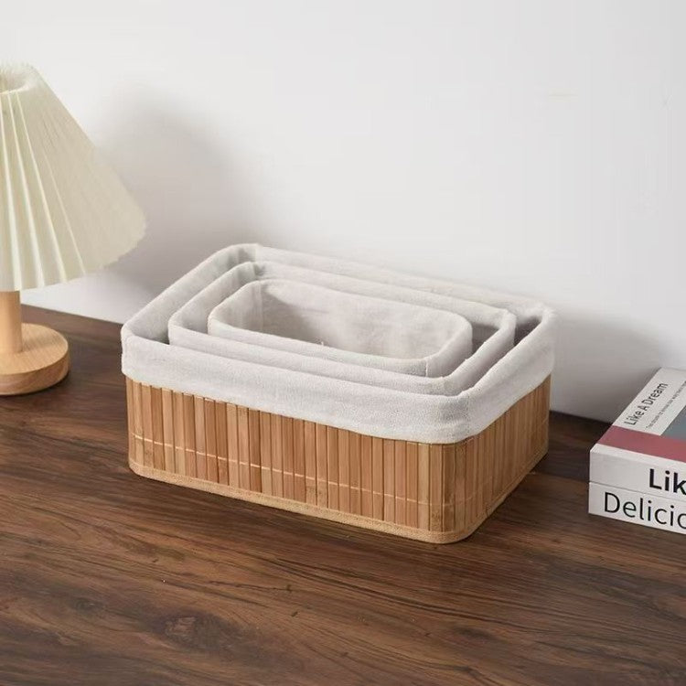 Storage basket with natural bamboo design Siopsrl