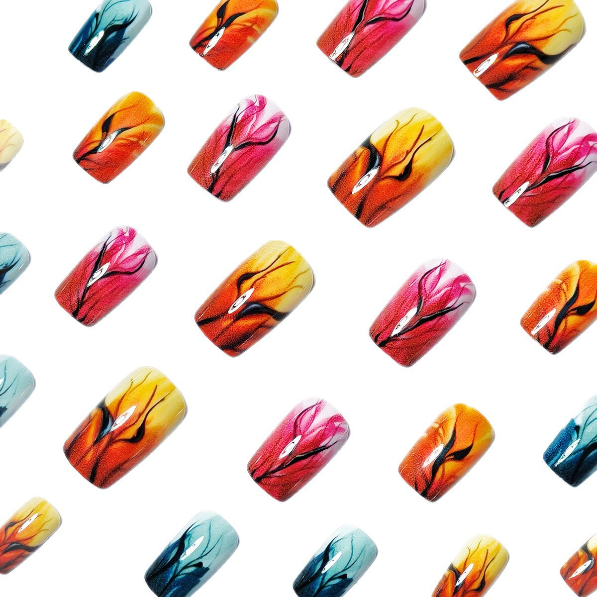 Siopsrl | Artificial nails with autumn leaf design Siopsrl