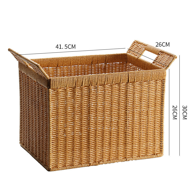 Versatile Storage Basket with Practical Handling with a Handwoven Design