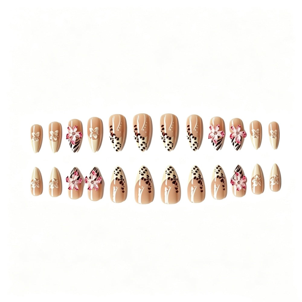 Siopsrl | Artistic Floral and Animal Print Press-On Nails Siopsrl