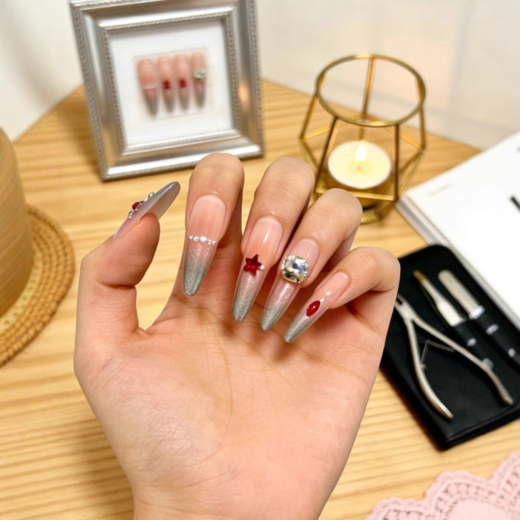 Siopsrl | Sparkling artificial nails with decorative rhinestones Siopsrl