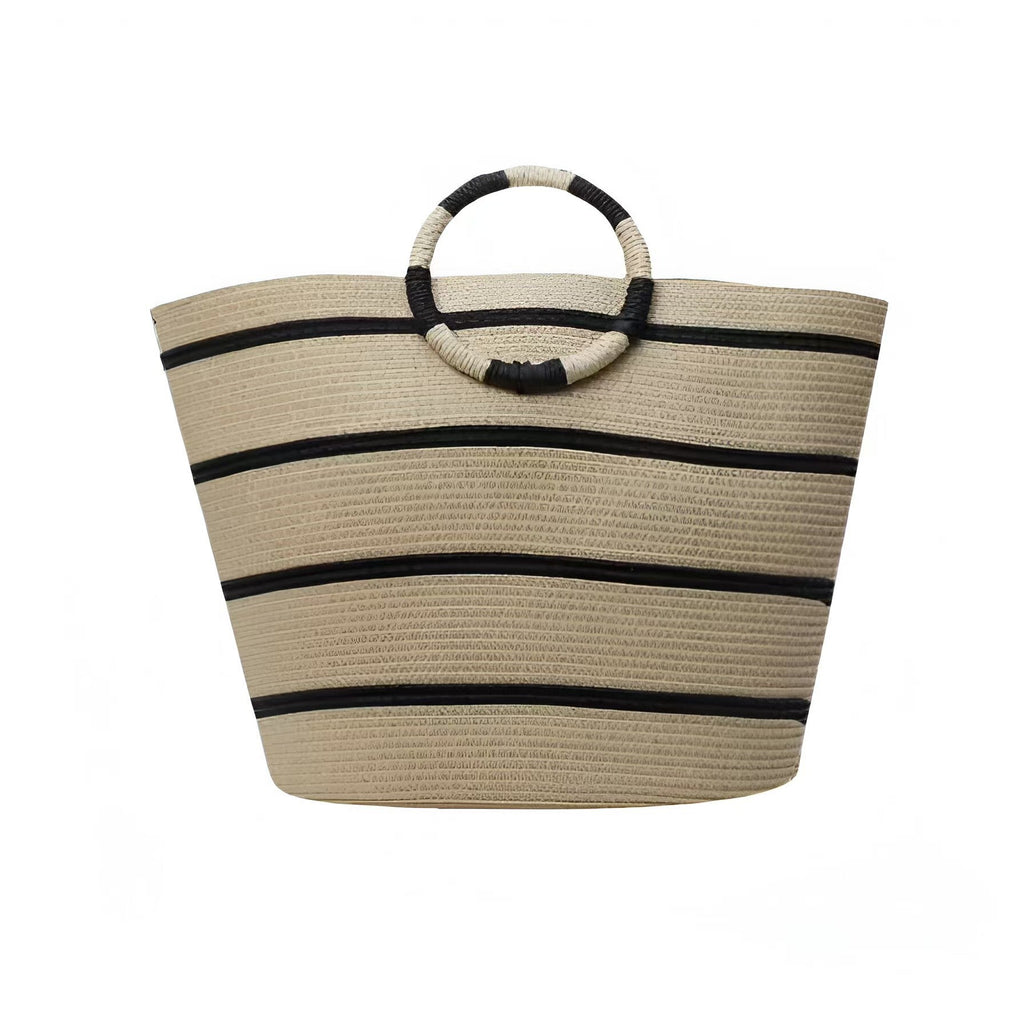 Siopsrl | Generous straw shopper with stylish ring handle Siopsrl
