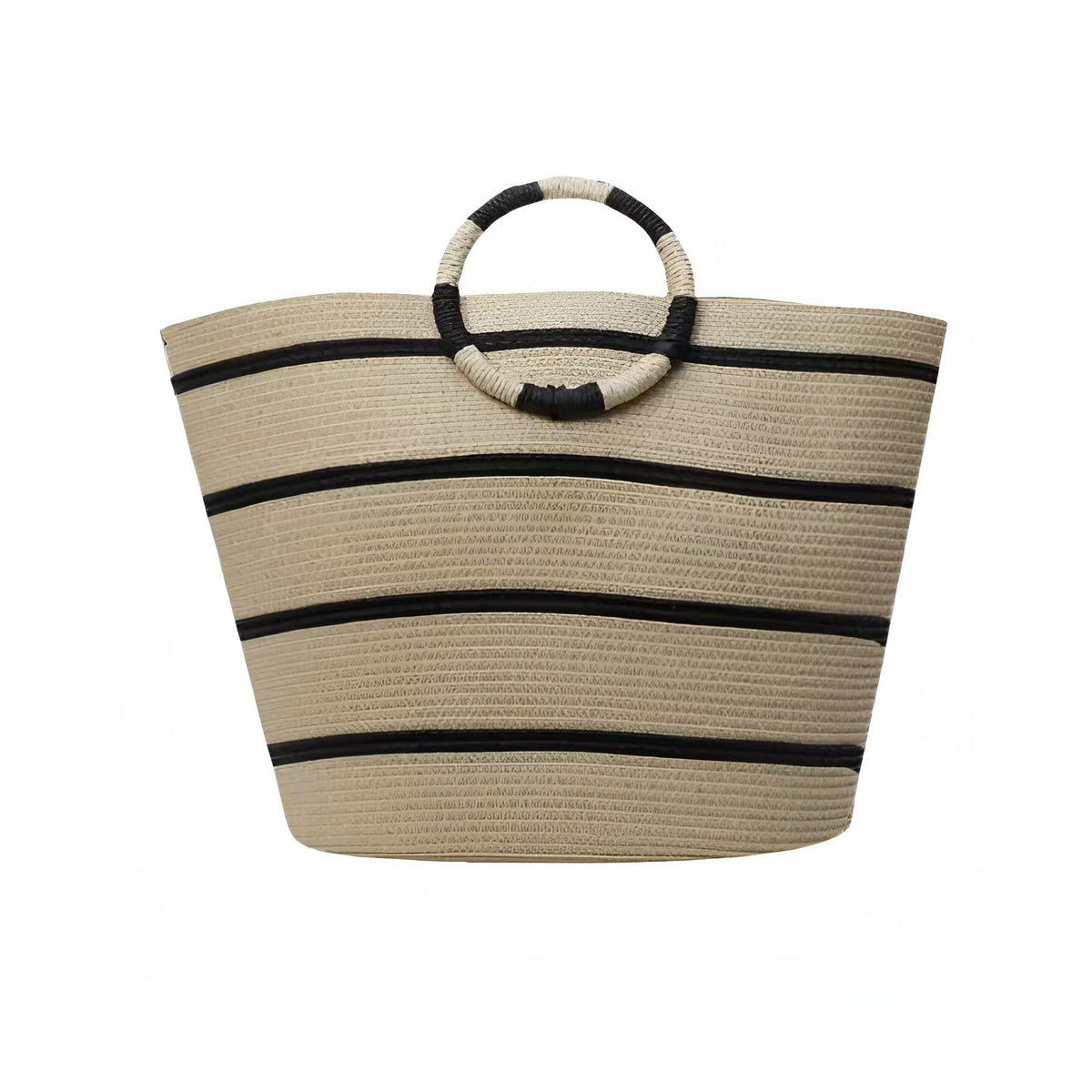 Siopsrl | Generous straw shopper with stylish ring handle Siopsrl