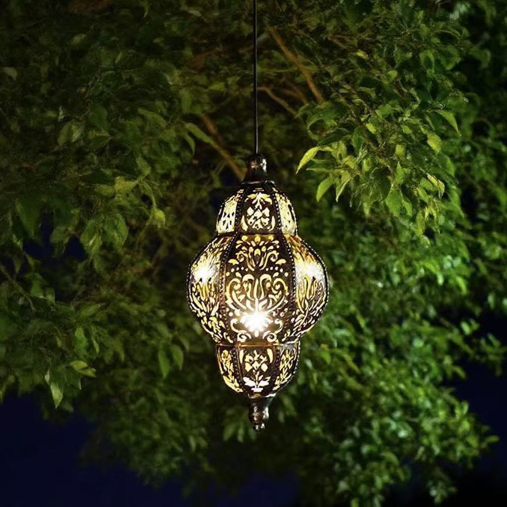Siopsrl | Ornate Filigree Hanging Projection Pendant Lamp With Adjustable Cord And LED-Compatible Socket Siopsrl
