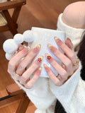 Siopsrl | Elegant artificial nails with sparkling floral decorations Siopsrl
