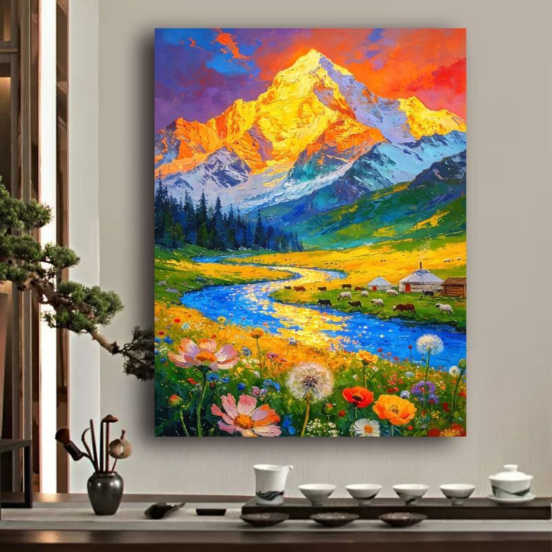 Siopsrl | Vibrant Mountain Landscape Canvas Art Siopsrl