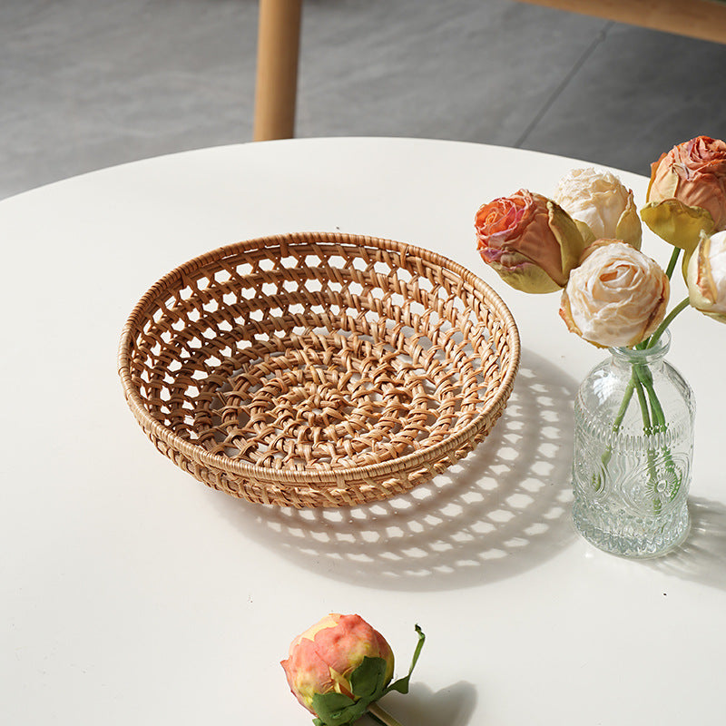 Ladies' round basket made of handwoven natural material Siopsrl