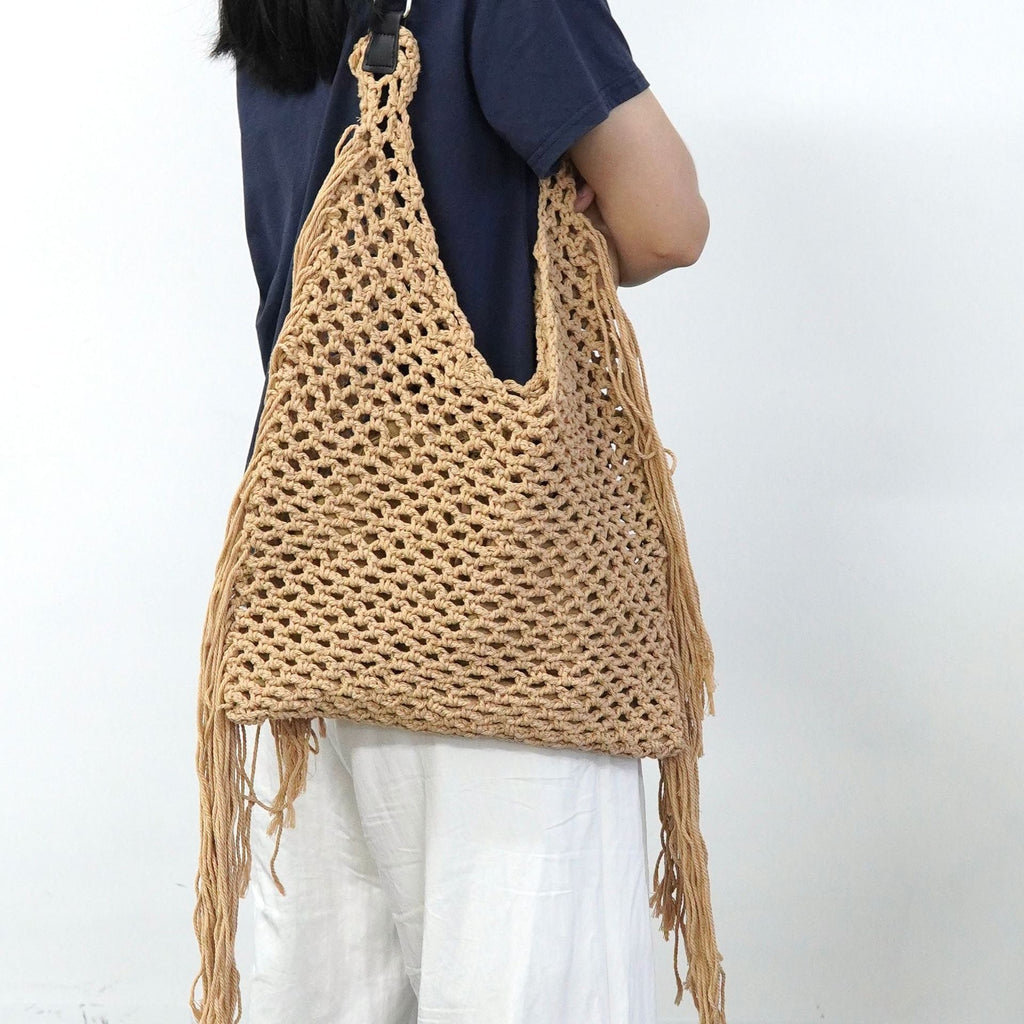 Siopsrl | Structured beach bag with fringe details Siopsrl