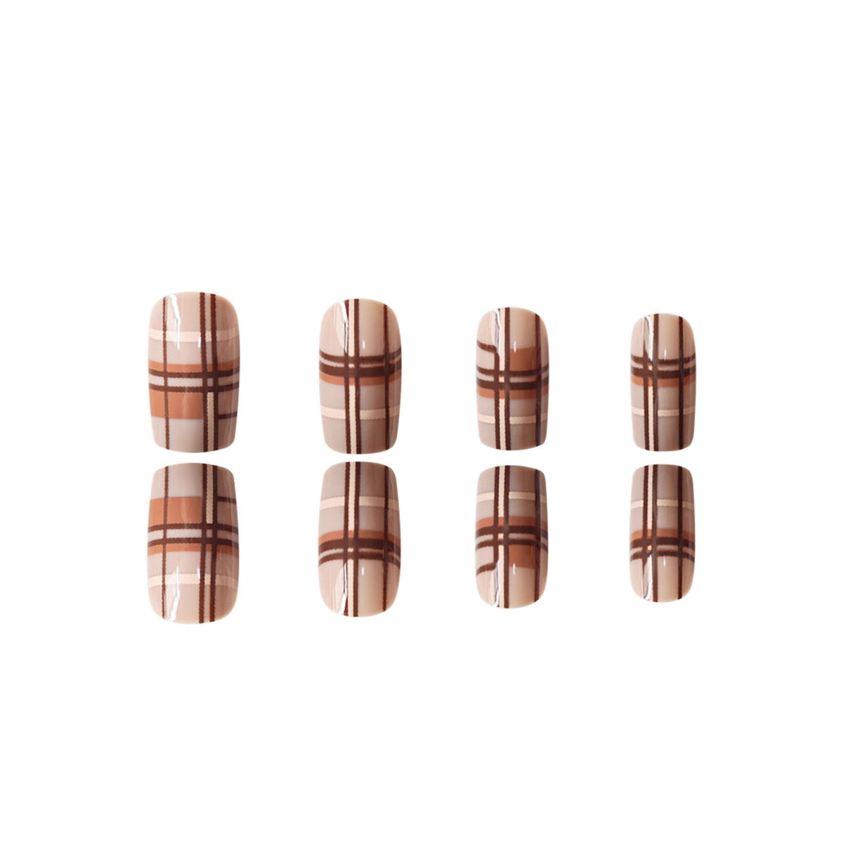 Siopsrl | Stylish Plaid Press-On Nail Set Siopsrl