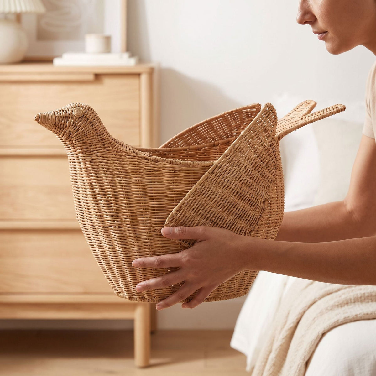 Playful basket in bird design Siopsrl