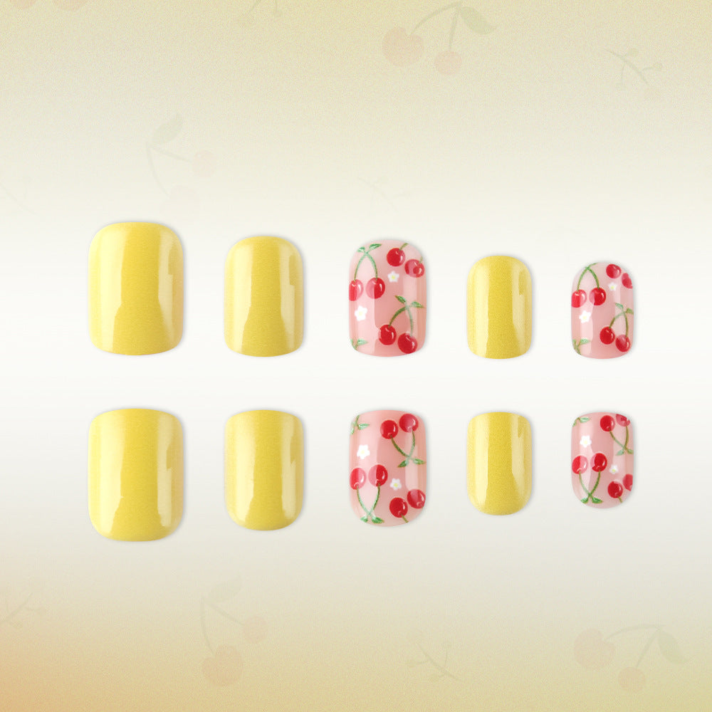 Siopsrl | Artistic Cherry-Themed Gel Nail Art Siopsrl
