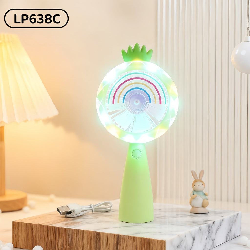Siopsrl | Ladies portable handheld fan with LED lighting and flexible design Siopsrl