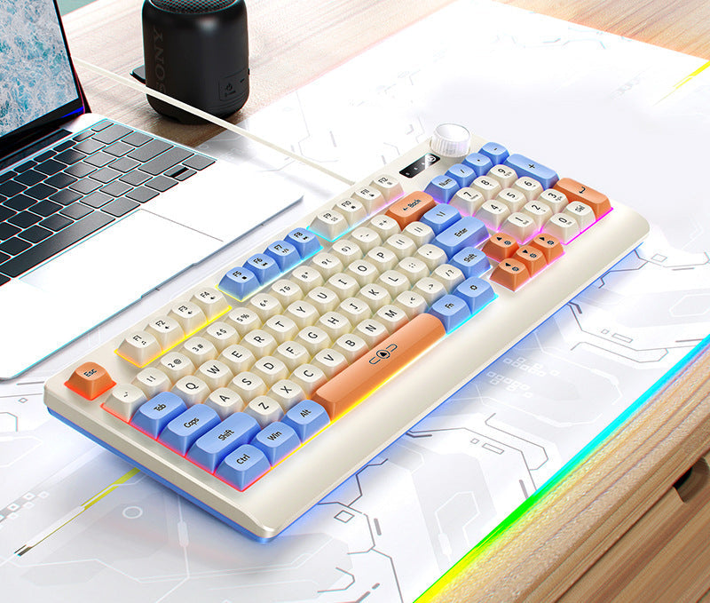 Siopsrl | Retro RGB Mechanical Keyboard and Optical Gaming Mouse Set Siopsrl