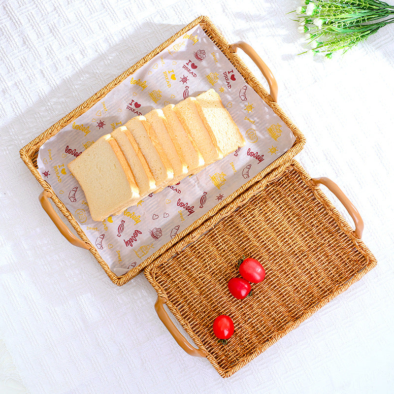 Women's Rectangular Basket with Integrated Handles Siopsrl