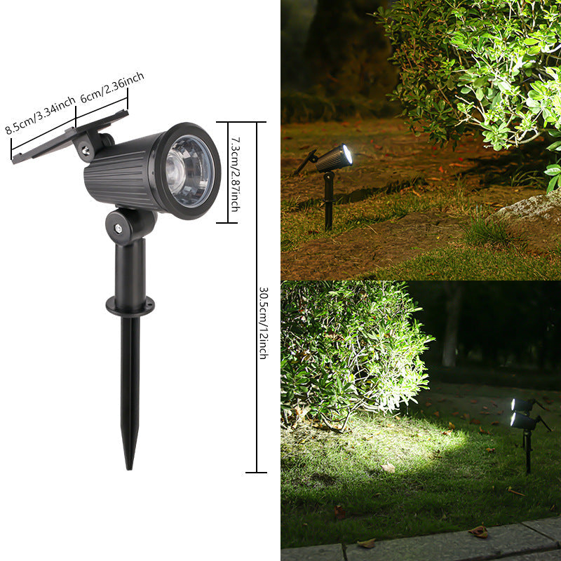 Solar-Powered Adjustable Garden Spotlight With Swivel Stake Siopsrl