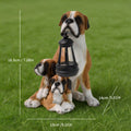Siopsrl | Resin Boxer Dog Solar Lantern Garden Sculpture Siopsrl