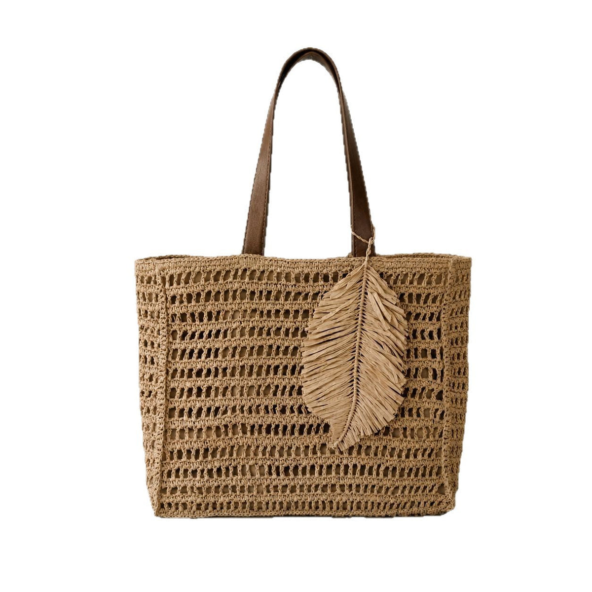 Siopsrl | Macramé Beach Bag with Leather Accents Siopsrl