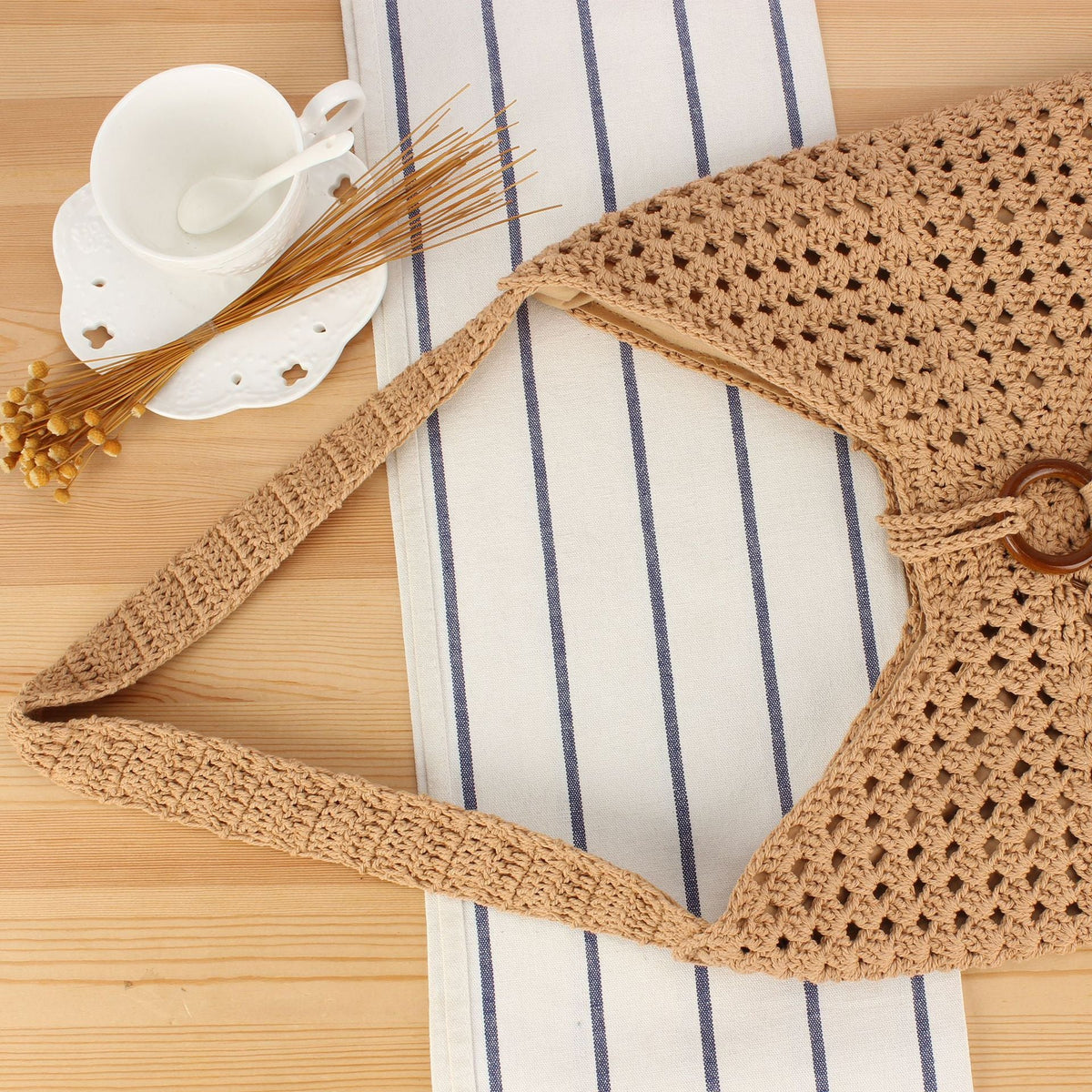 Siopsrl | Handbag made of hand-knotted natural material with chic tassel decoration Siopsrl