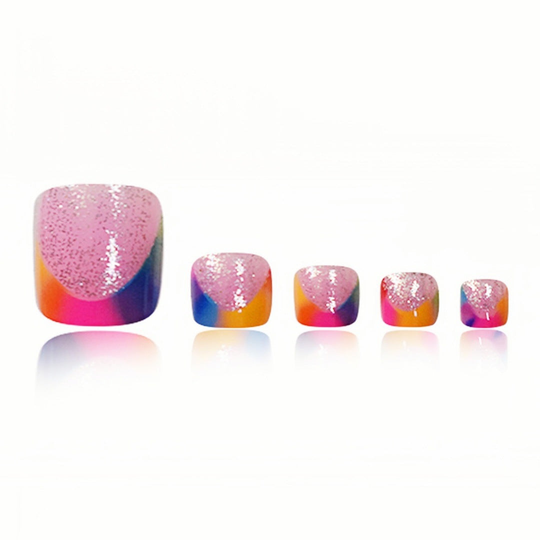Siopsrl | Vibrant Geometric Press-On Toe Nails Siopsrl