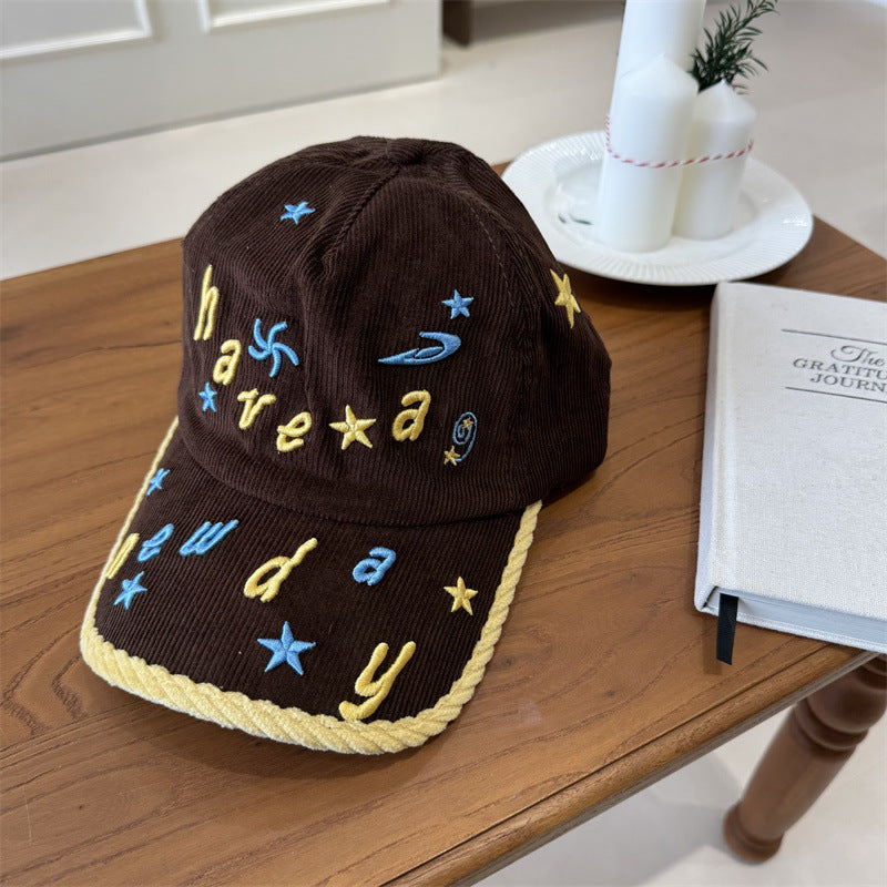 Siopsrl | Women's Embroidered Corduroy Baseball Cap Siopsrl