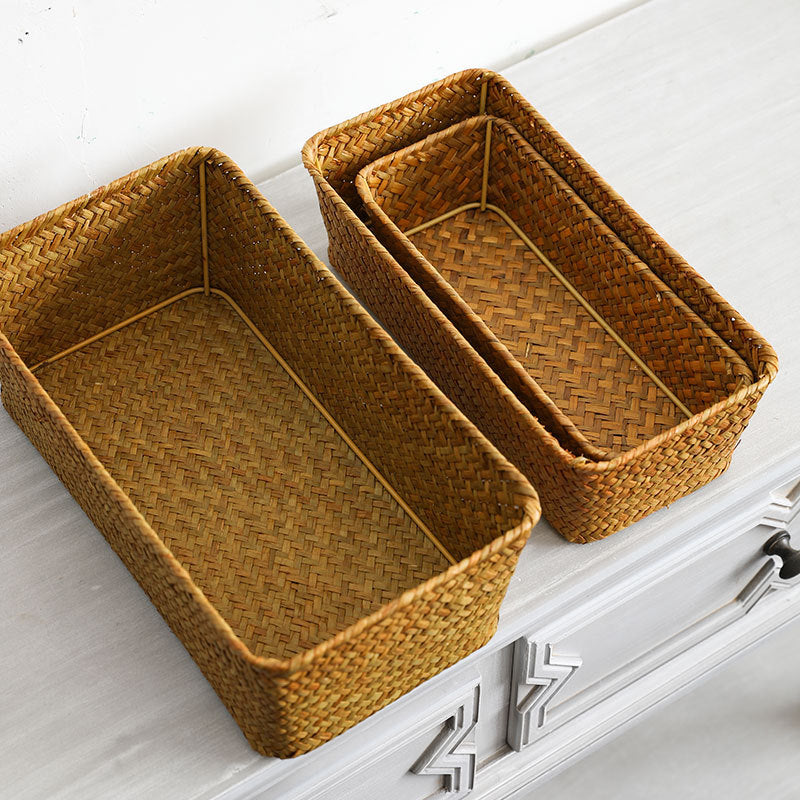 Rectangular Natural Wicker Storage Basket