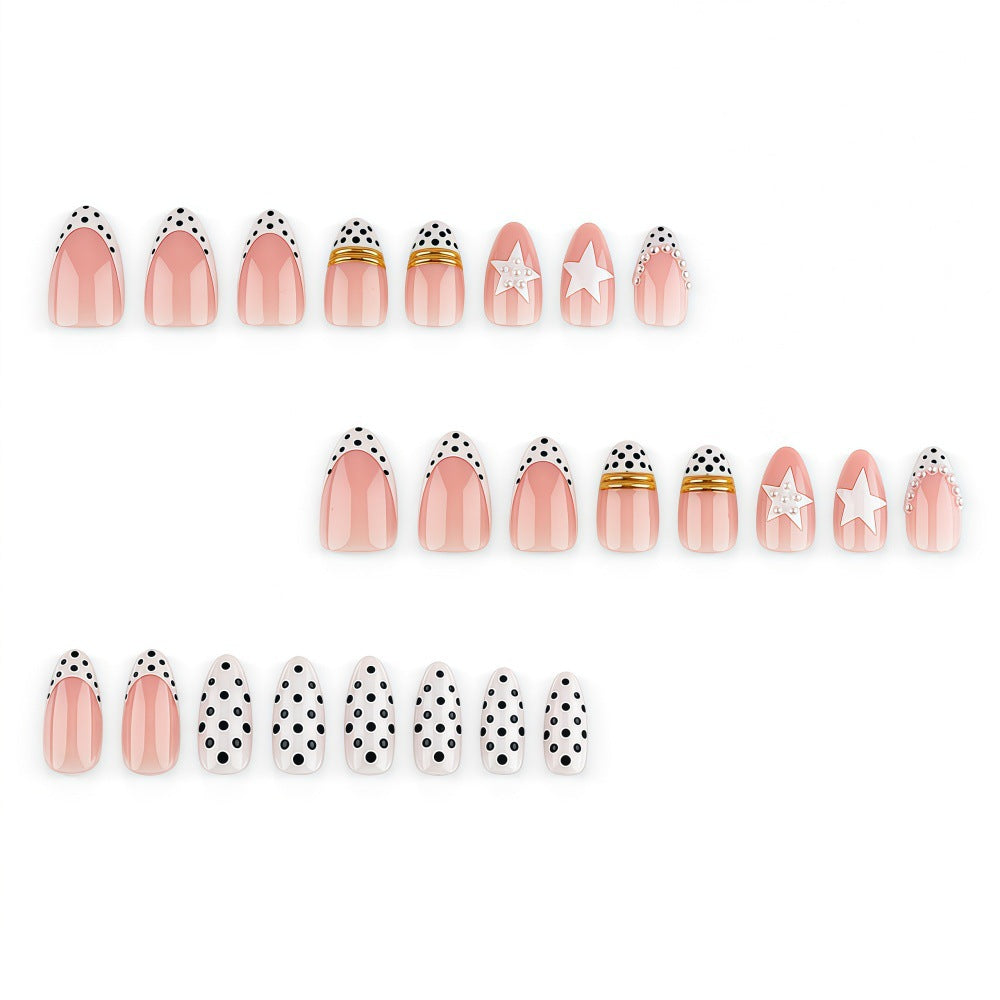 Siopsrl | Stylish Star and Dot Design Artificial Nails Siopsrl