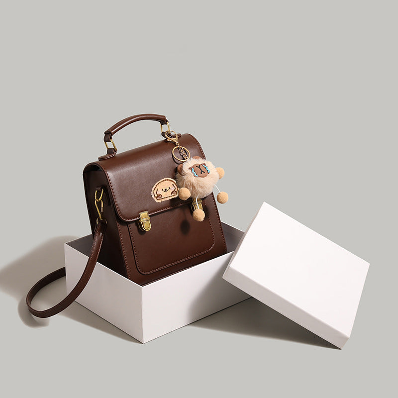 Siopsrl | Playful Cartoon-Embroidered Satchel Bag Siopsrl
