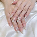 Siopsrl | Elegant Press-On Nail Set with Decorative Bow and Rhinestone Accents Siopsrl