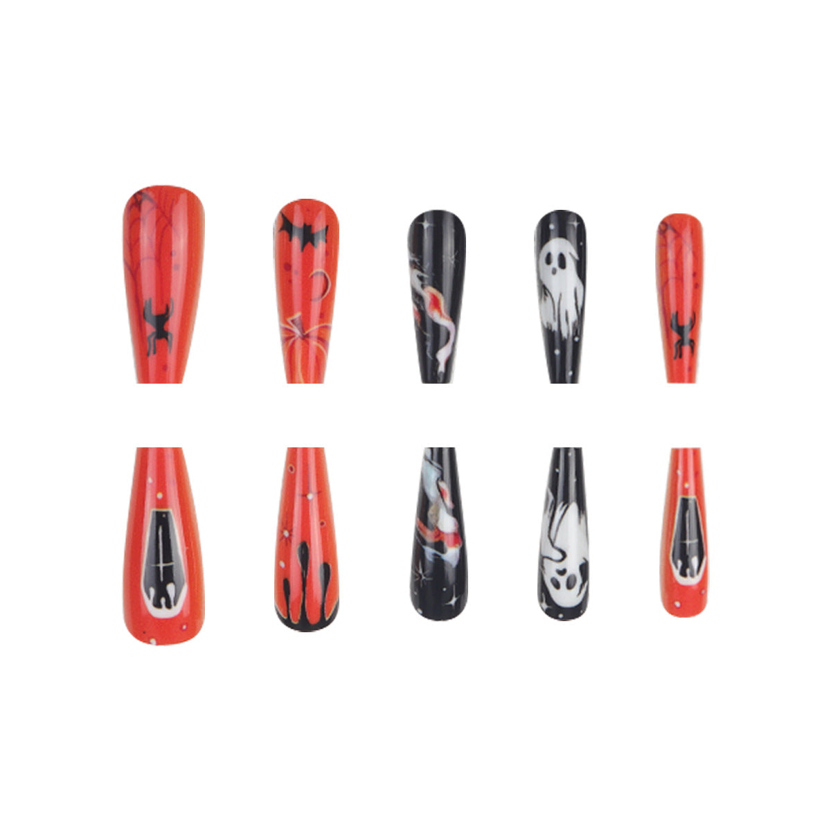 Halloween-Themed Stiletto Press-On Nails Siopsrl